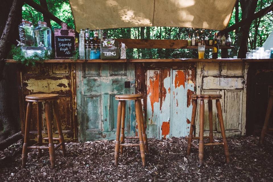 Wooden wedding bar