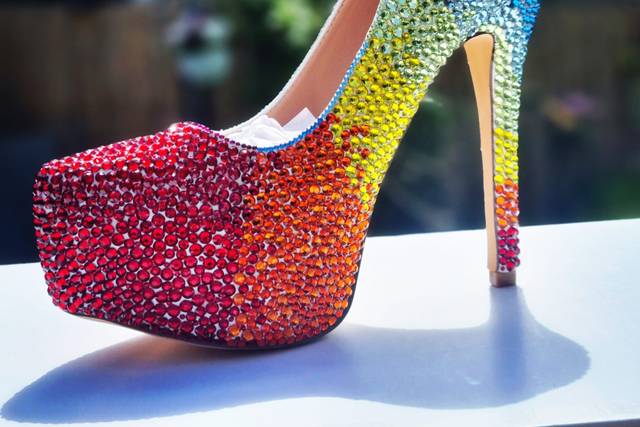 Rainbow clearance glitter heels