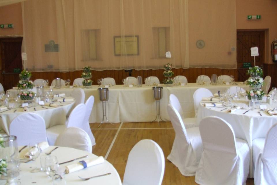 Covered seating.