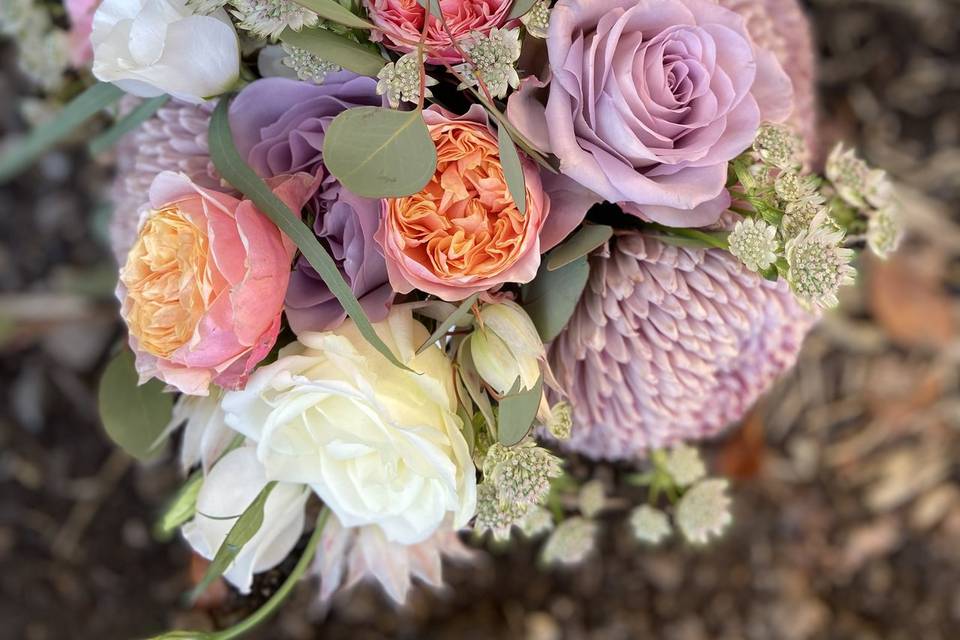 Pastel bridal bouquet