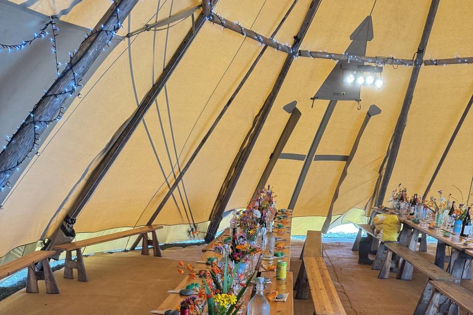 Double Tipi seating for 80+