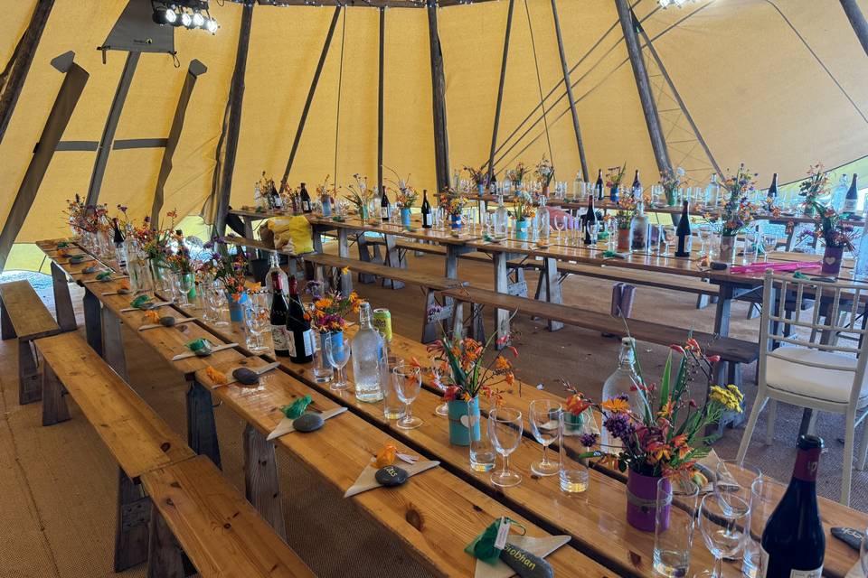 Double Tipi seating for 80+