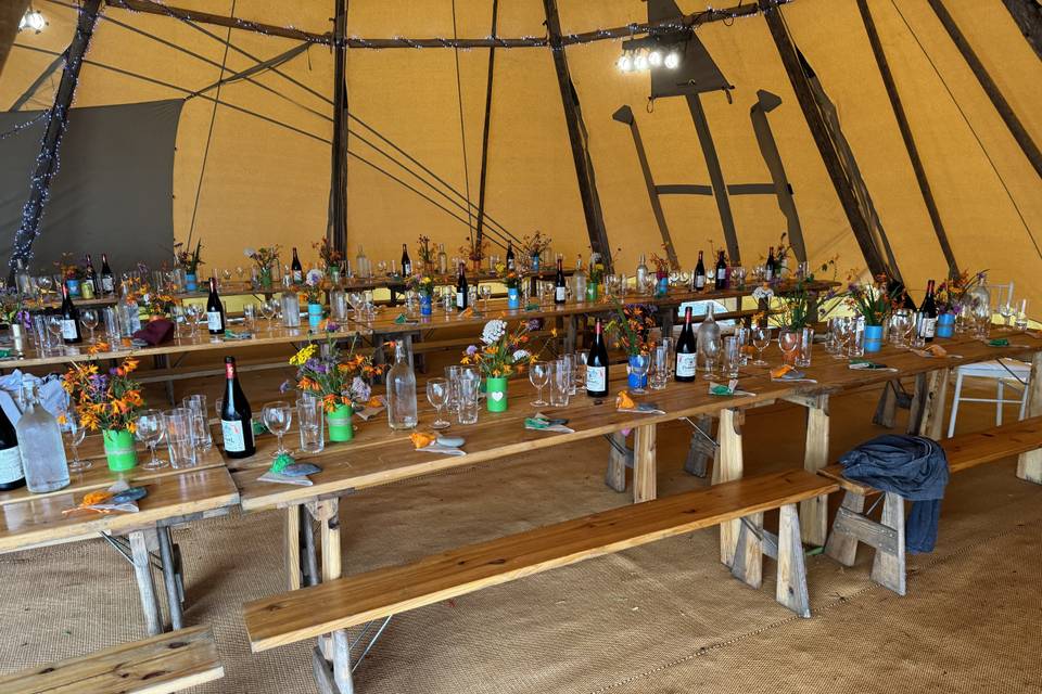 Double Tipi seating for 80+