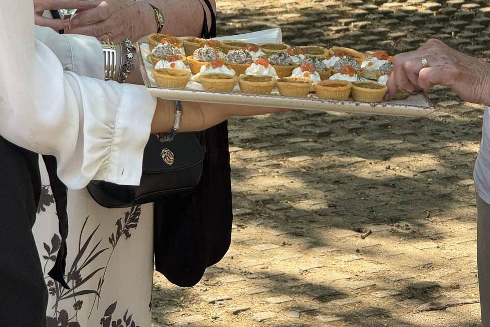 Canapes on arrival