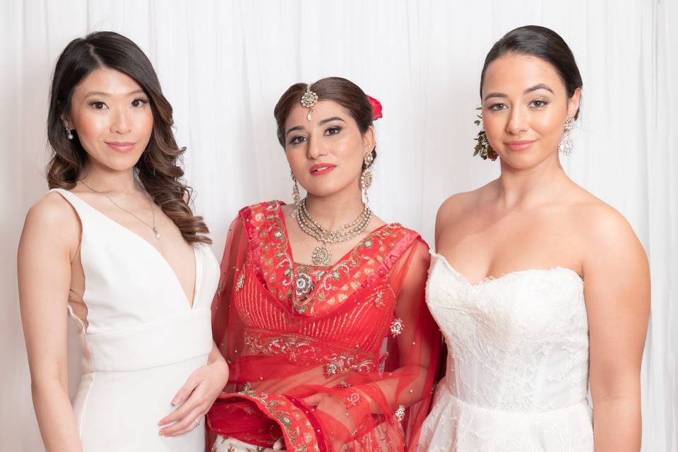 Asian and white dress bridal