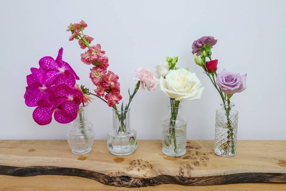 Selection of small table vases