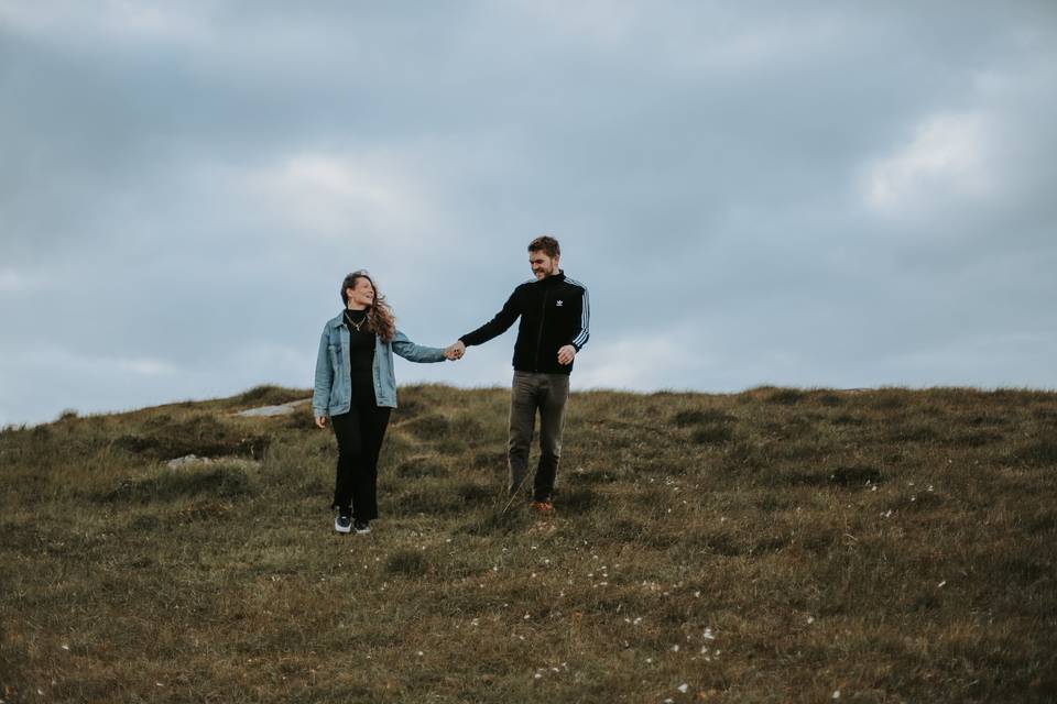 Holding hands on the hill