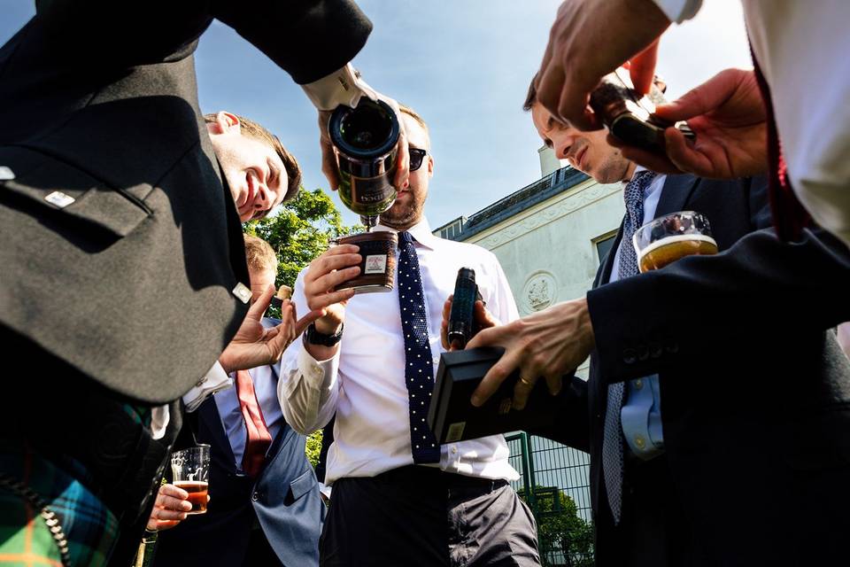 Groom with friends