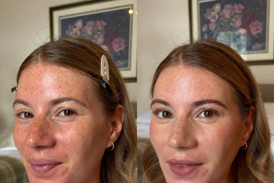 Bridesmaid before and after
