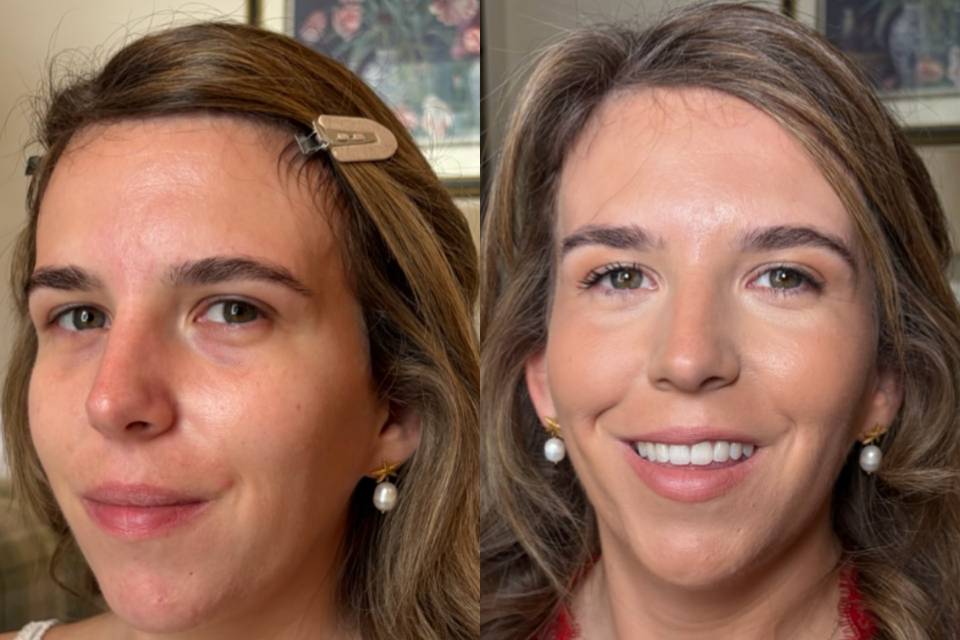 Bridesmaid before and after