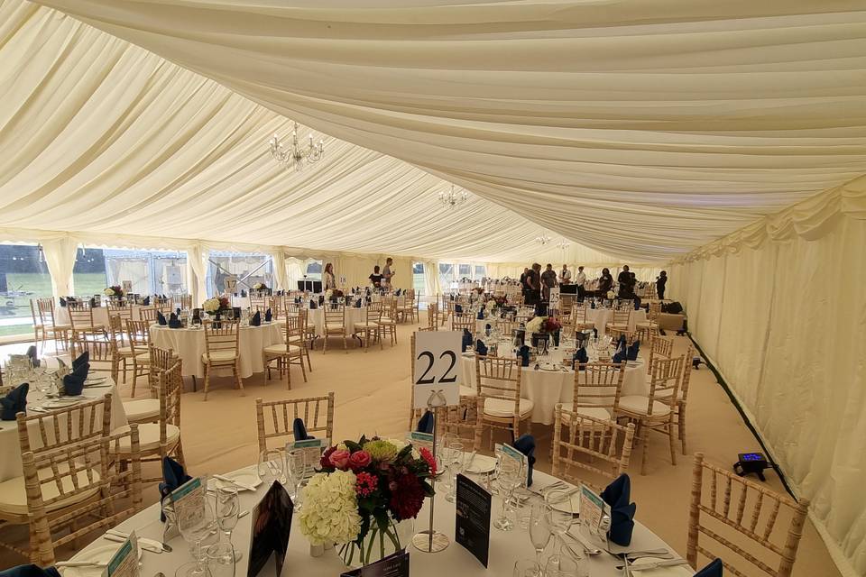 Large tent interior