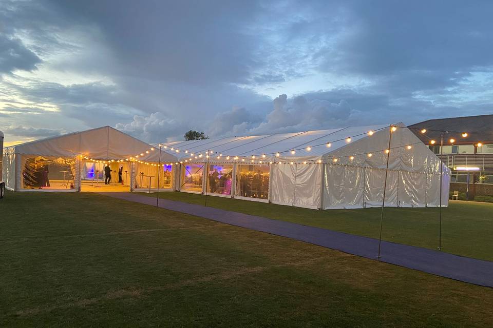 Two marquees joined together