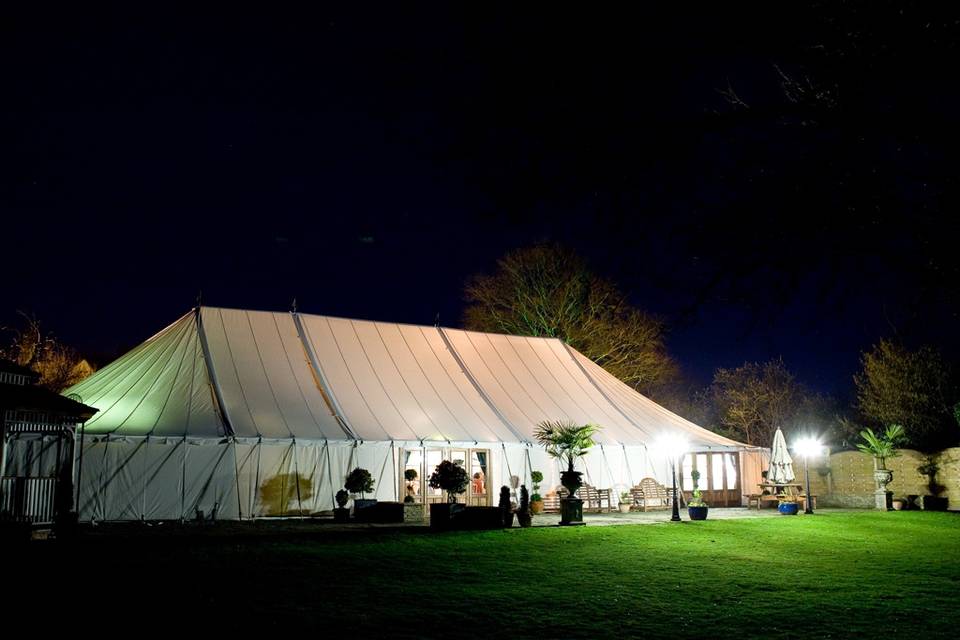 Marquee Patio & Garden at night