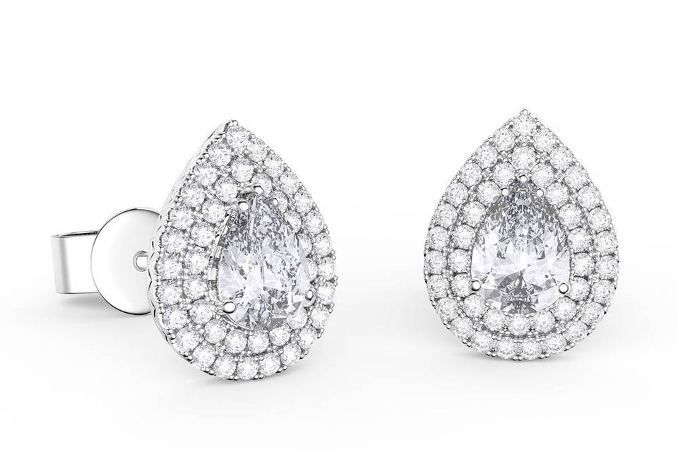 Pear diamond earrings