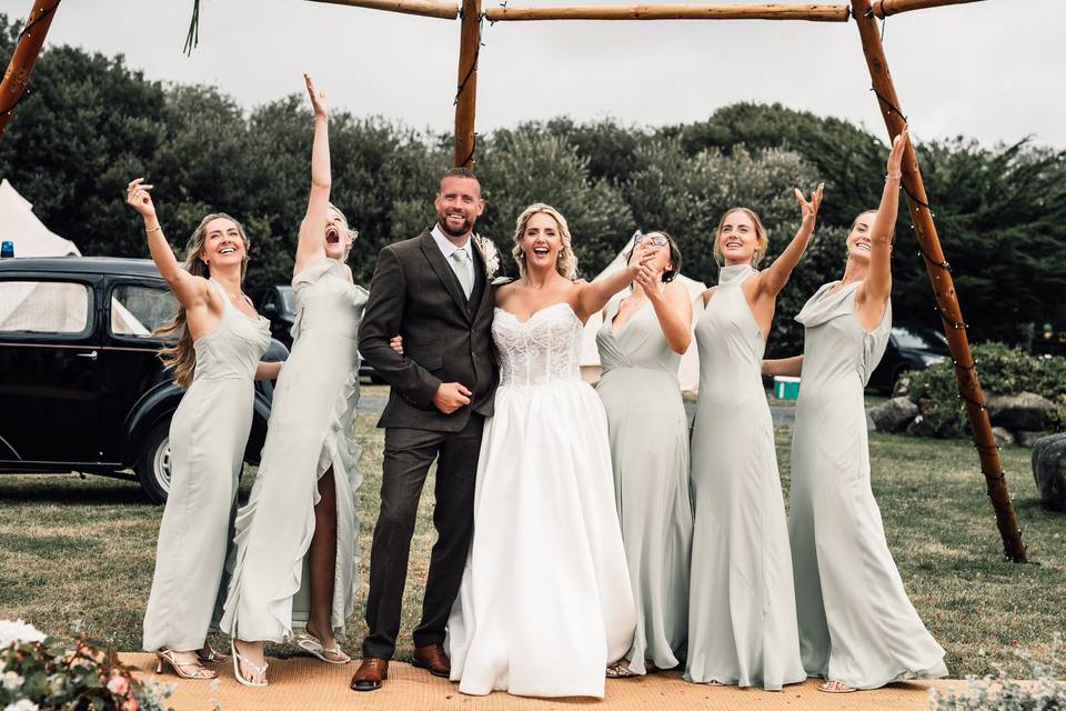 Bride, Groom and Bridesmaids