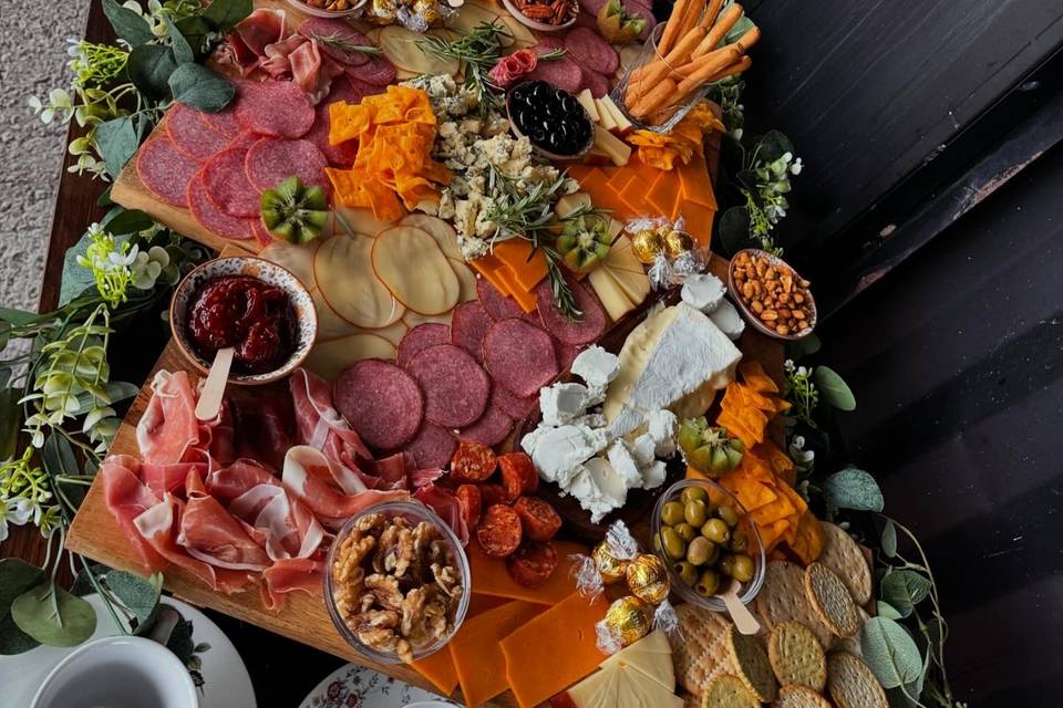 Delicious charcuterie table