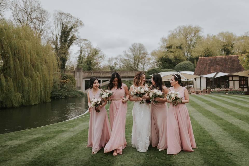 Bridesmaids in spring