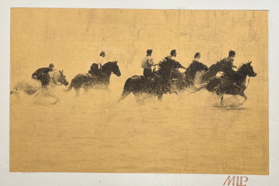 Platinum 24K Gold print-horses