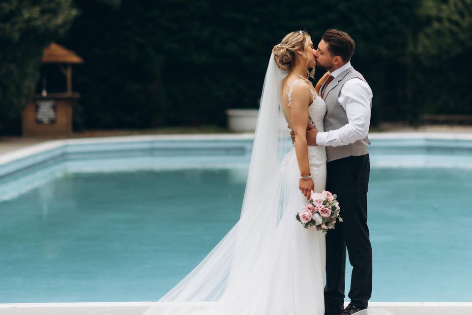 First Kiss Poolside