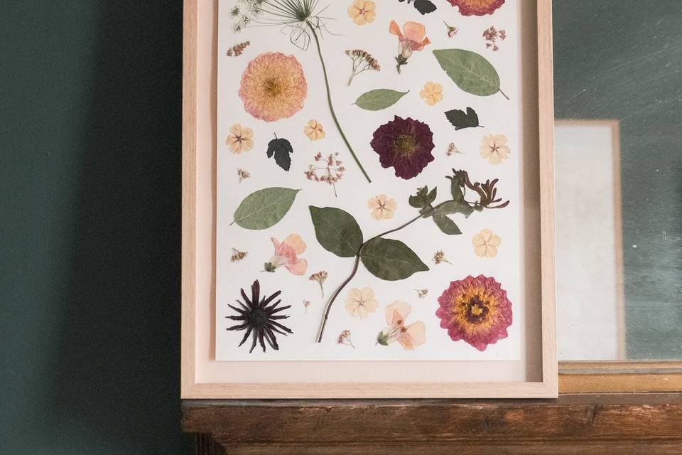 Pressed wedding flowers