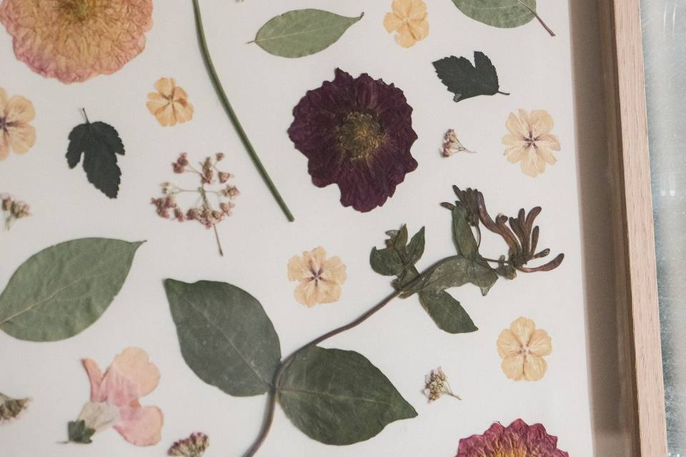 Pressed wedding flowers