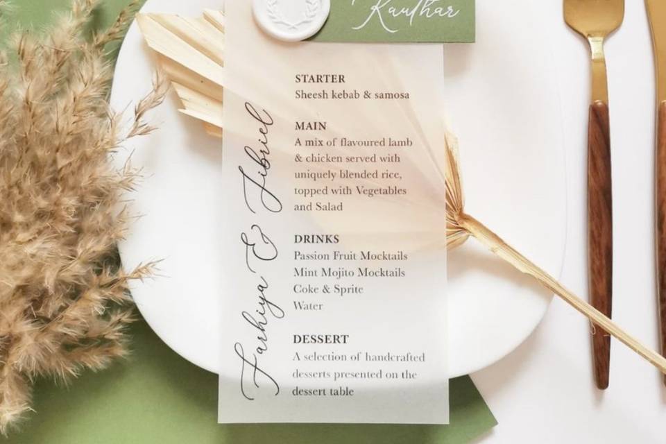 Vellum Menu