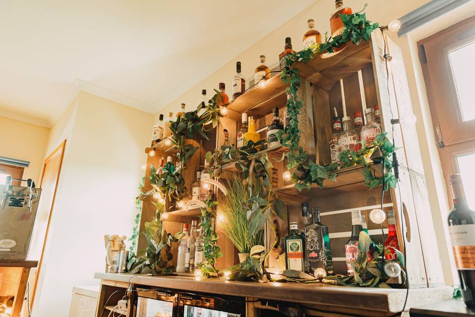 Rustic themed backbar