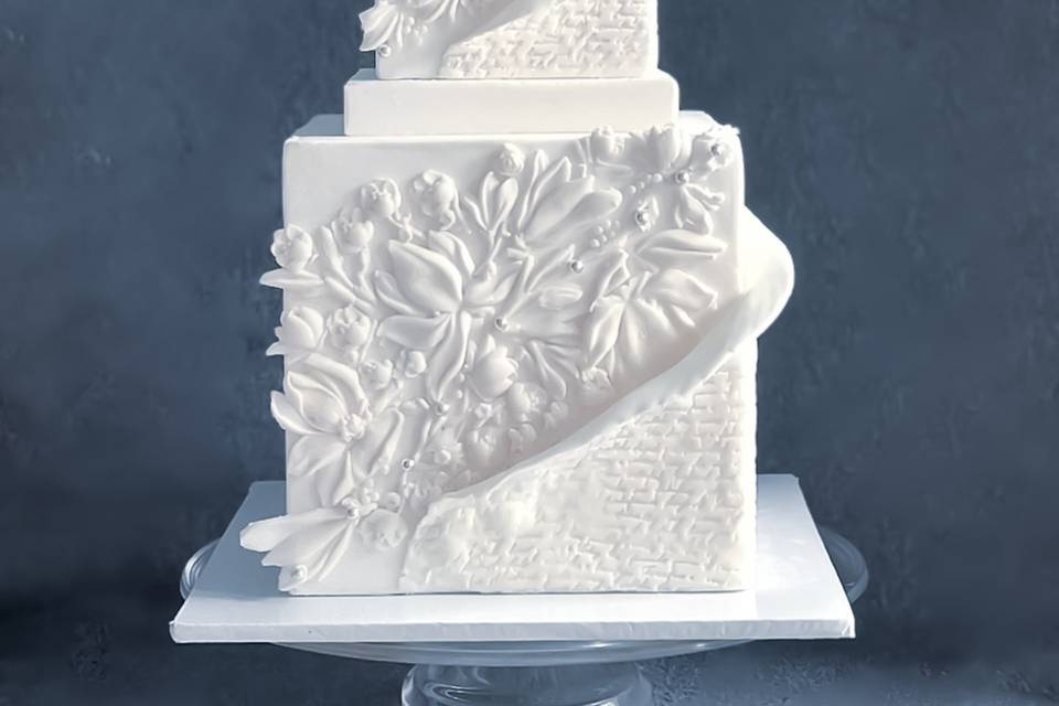 3d magnolia textured relief