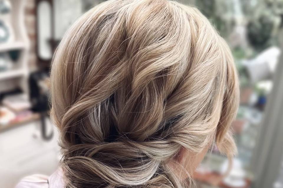 Textured side updo