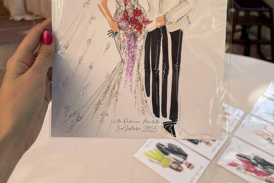 Bride and groom A4 full body