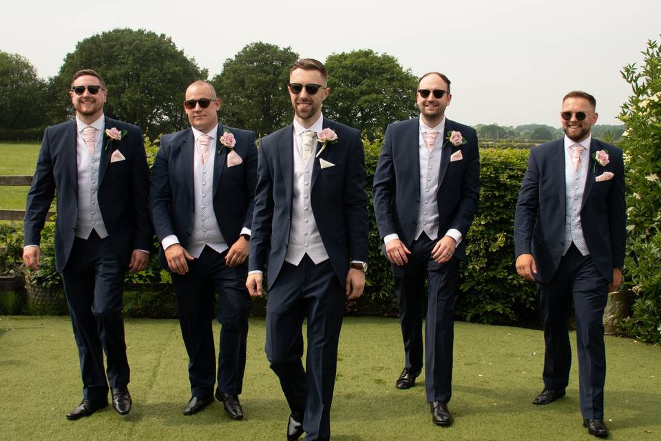 Wedding party in suits