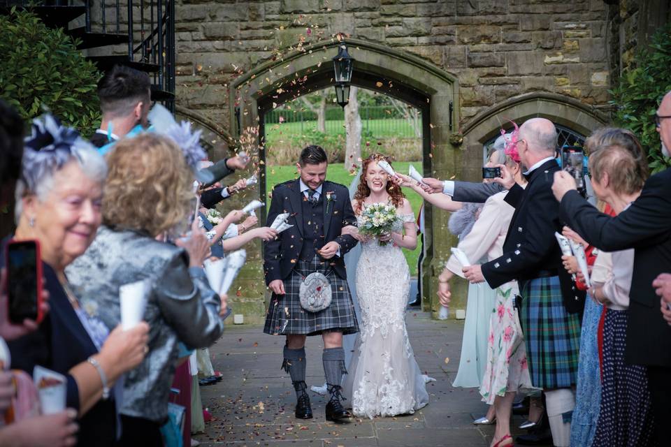 Confetti Toss in the Courtyard