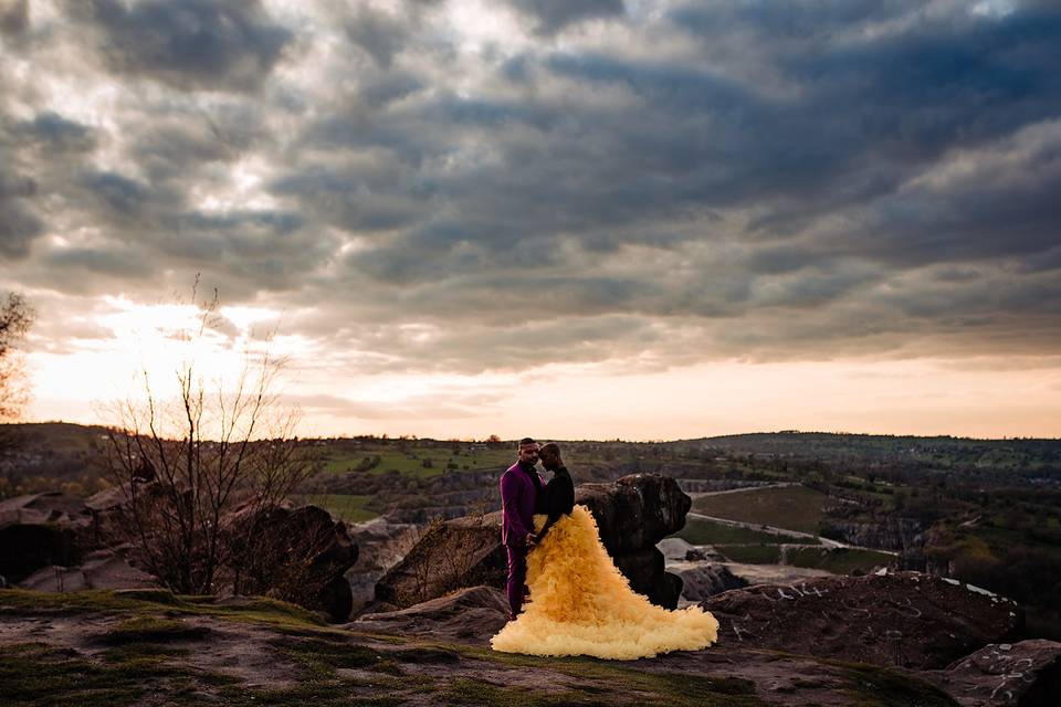 Couple embracing