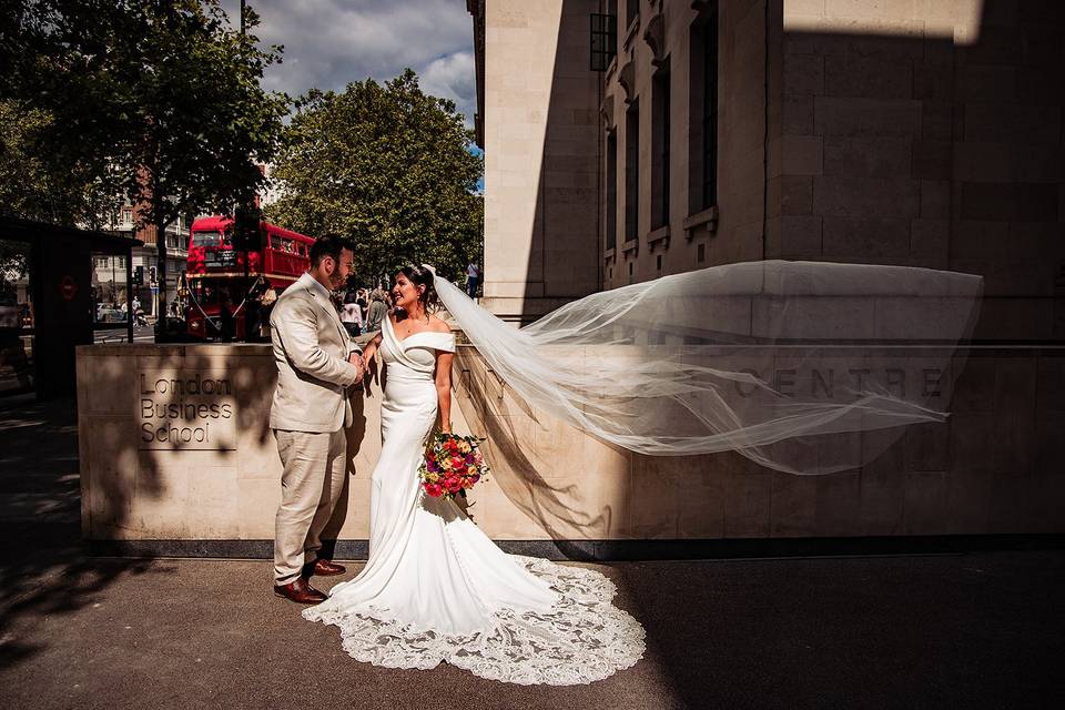 Couple embracing