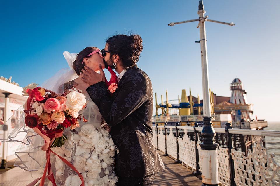 Couple embracing