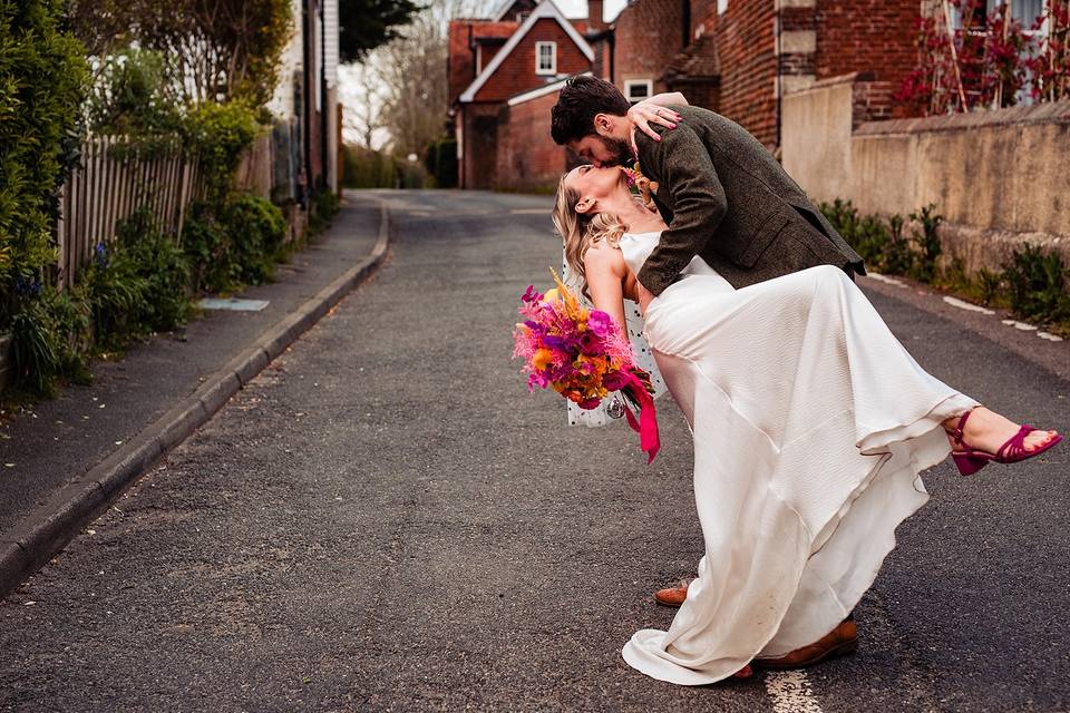 Couple embracing