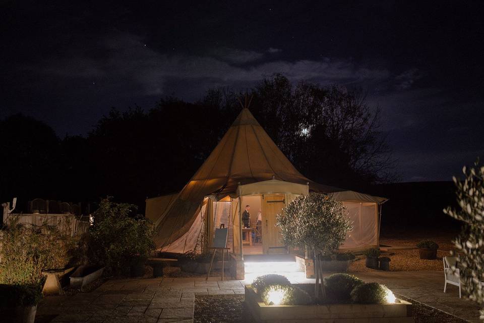 Tipi at night