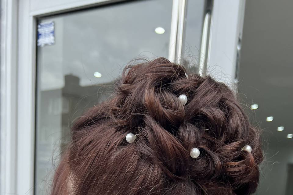 All up with soft curls
