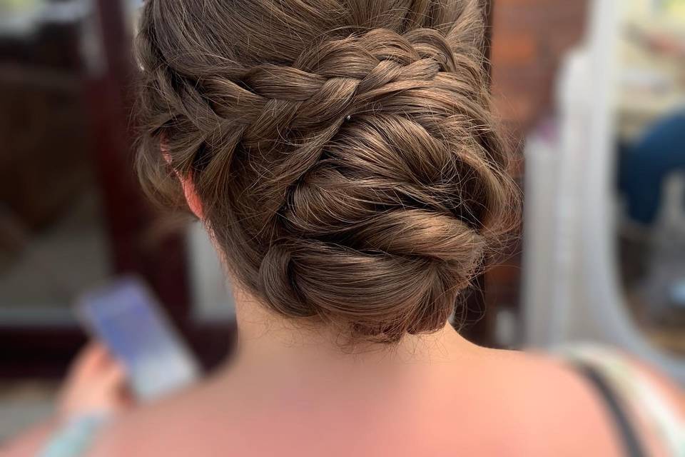 Bridal bun with braid