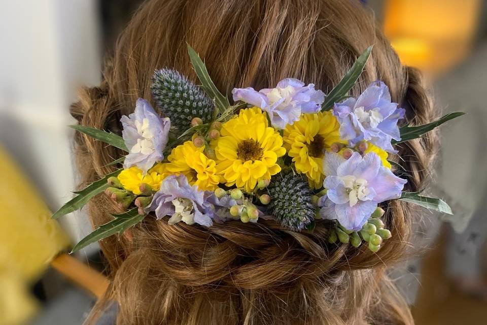 Boho braided updo