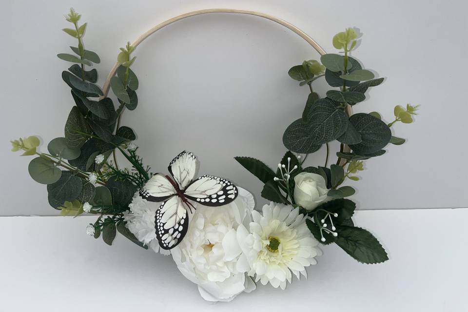 25cm wedding hoop white peony