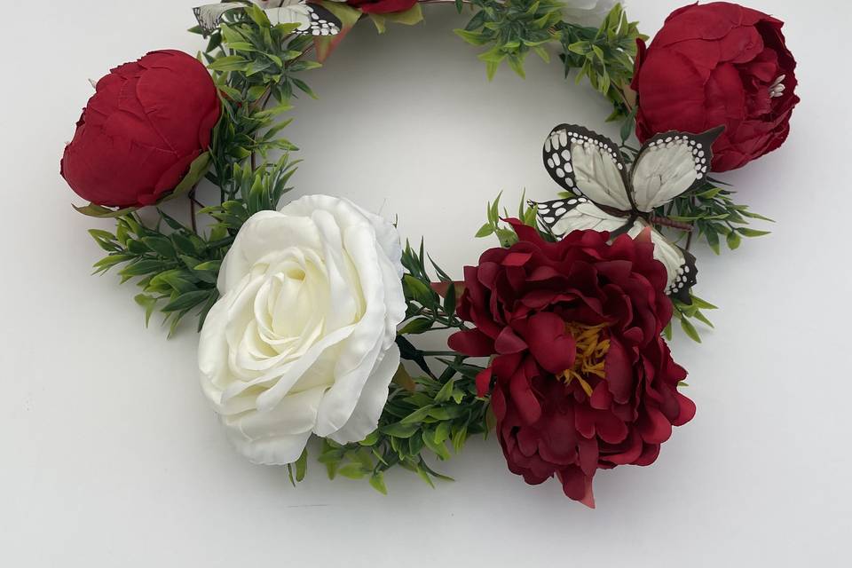 Wedding table wreath red