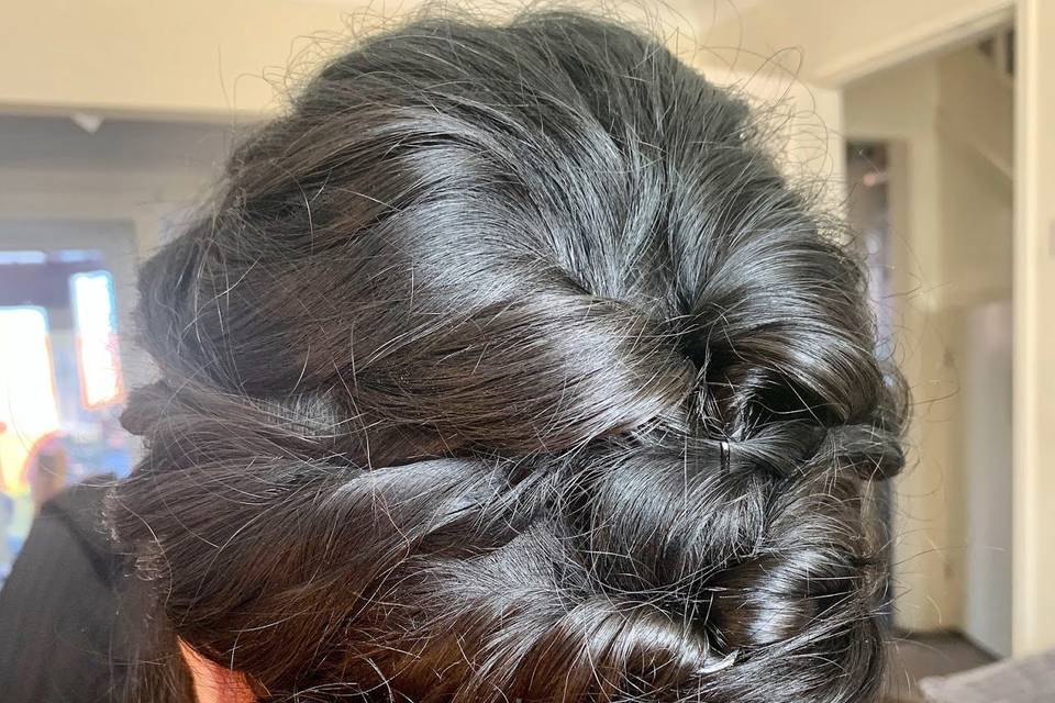 Wedding party hair