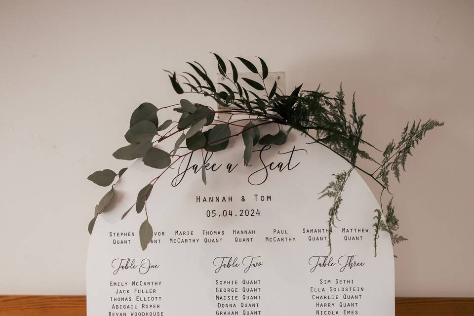 Arched table plan