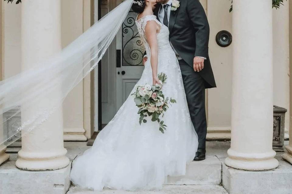 Bride and Groom at The Lawn