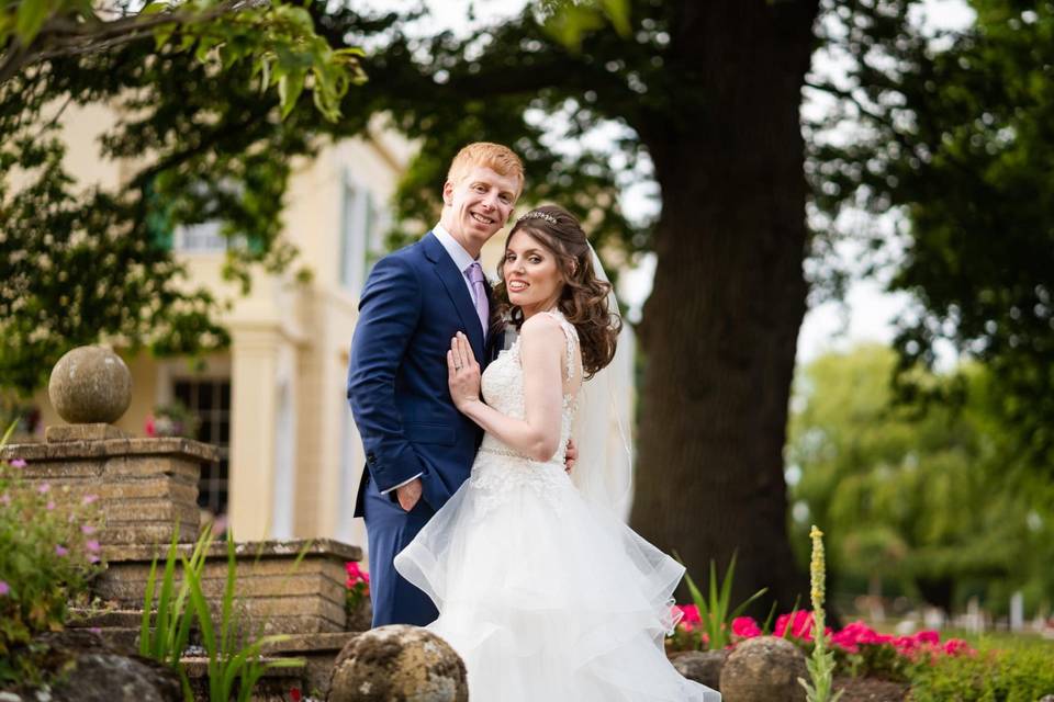 Bride and Groom at The Lawn