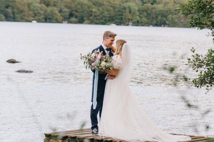 A lake backdrop