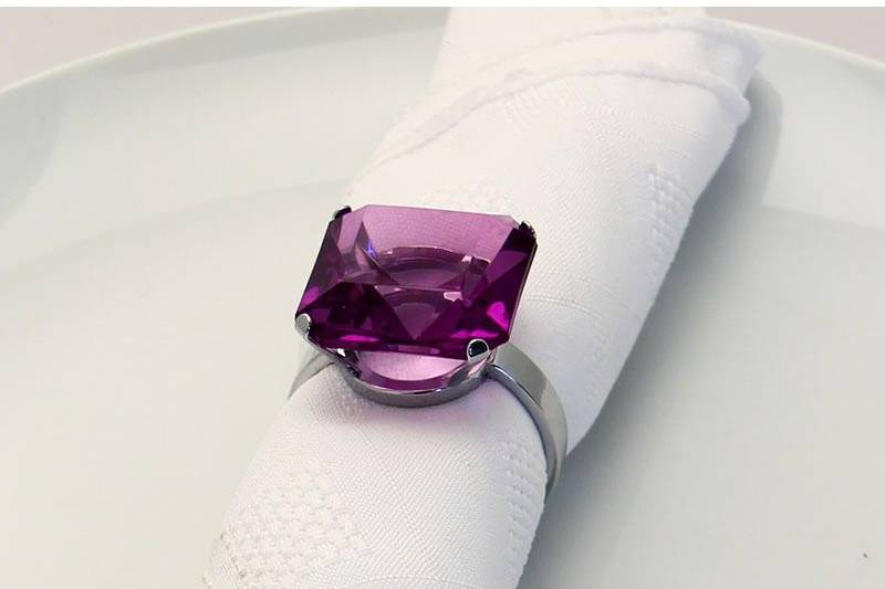 Purple square napkin rings