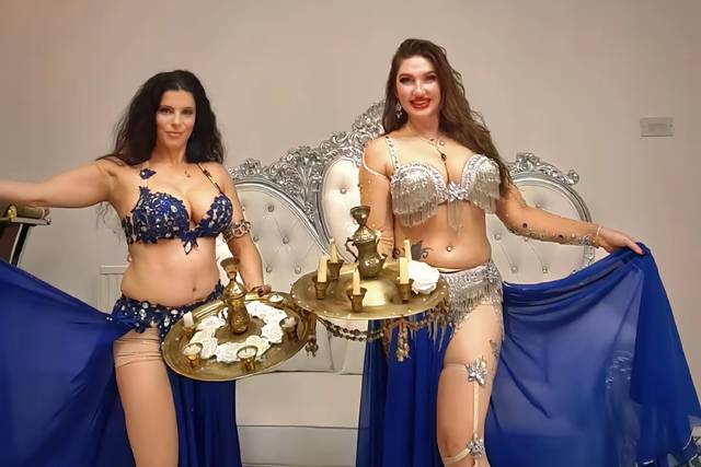 Belly Dance Candle Tray Duo