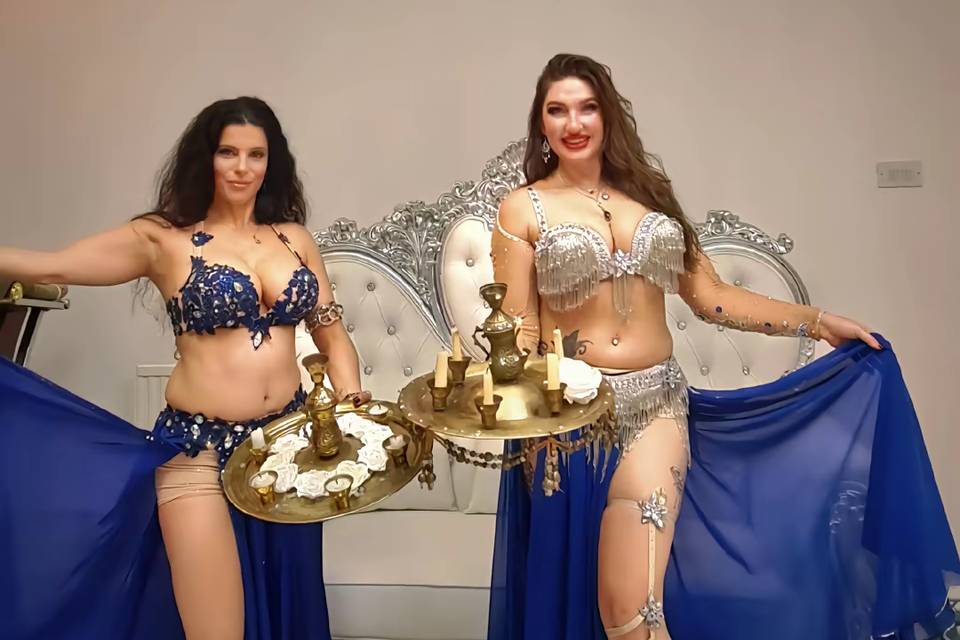 Belly Dance Candle Tray Duo